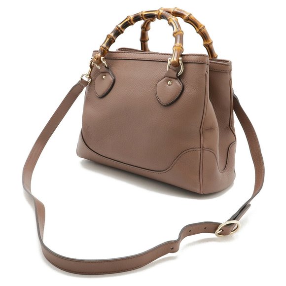 GUCCI Pink Leather Bamboo Shoulder Bag - Picture 3 of 10